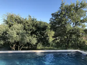 Image of Beautiful contemporary house, swimming pool, terrace and large garden