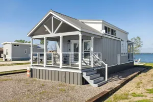 Image of Dazzling + Modern Tiny Lake Home