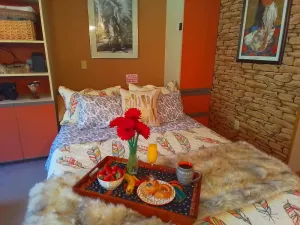 Image of Upscale Indian Themed PENTHOUSE On Ski Access Level.  Vaulted ceiling.