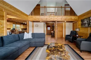Image of Waterfront Log Home Retreat- Dock, Kayaks, Rest!