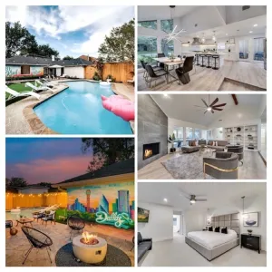 Image of Designer Dallas Oasis!Central Location!Pool! BBQ! Firepit!Minigolf!