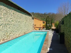 Image of Idyllic water-by well equipped studio in Cathar area,  private long natural pool