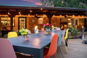 Image of Colorful, Design-Inspired Home with In-Ground Pool Near Cowboys Stadium