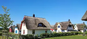 Image of Thatched cottage on the Baltic Sea beach