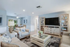 Image of Single level, dog-friendly home w\/ a private pool & furnished patio w\/ grill