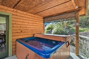 Image of Cozy Asheville-Area Cabin w\/ Hot Tub & Fireplace!