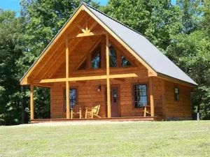 Image of Beautiful Turkey Hill Log Cabin Located on 20 Acres of Hilltop Property