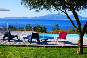 Image of 300 m from the beach, Magnificent Villa with pool and sea view