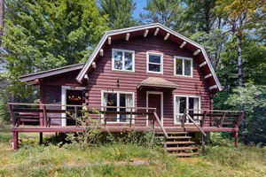 Image of Rustic, dog-friendly cabin with  deck, screened porch.