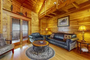 Image of Unique mountain view cabin w\/ hot tub & air hockey + Free Attraction Tickets