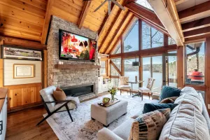 Image of Hygge House on Lanier - the ULTIMATE lake cabin - dock, arcade, hottub, & grills