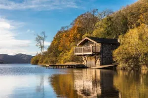 Image of Luxury, romantic boathouse on the shores of Lake Ullswater, perfect for special occasions.
