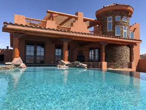 Image of CUSTOM BUILT STUNNING Home Towering above the Colorado River\/Lake Pow