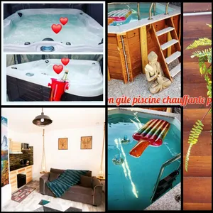 Image of Studio with heated above-ground pool & private SPA 1.30 from Paris