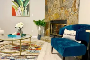 Image of Beautiful home with king bed stoned fire place and pool \/ Games for famlies