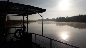 Image of Vacation home with large meadow on nature reserve lake