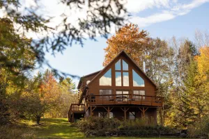 Image of The Lake's End - Beautiful Lakefront Log Home in the White Mountains