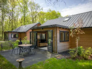 Image of Elegant wooden house on the edge of the forest