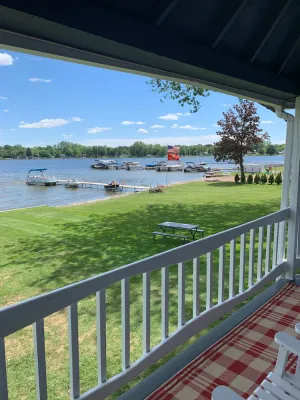 Image of Rose Lake,  Cottage with Pontoon, Coldwater, Michigan (aka Lake of the Woods)