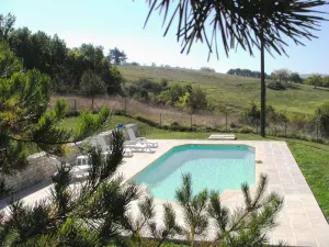 Image of In the center of Périgord  Noir (SARLAT 20 Km)- LE COUX et BIGAROQUE.  Périgourdine house with  swimming pool, beautiful panorama on valley, on property of 6 ha.
