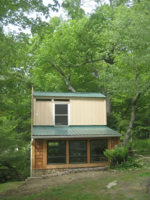 Image of Creekfront Contemporary Rustic  Loft Cottage Sleeps 3