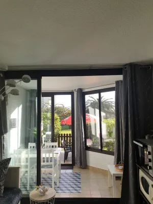 Image of Swimming pool, apartment in residence on ground floor, free parking opposite.