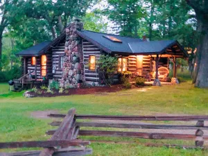 Image of Log Cabin on Tunnel of Trees  with Lake Michigan View!