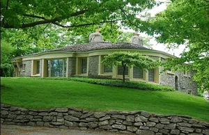Image of Famous Mushroom House, Earl Young’s Personal Residence overlooking Lake MI!