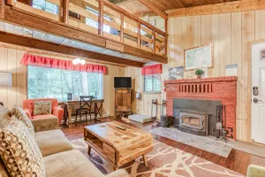 Image of Peaceful waterfront cabin with woodstove, spacious deck, & grill - dog friendly