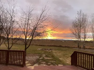 Image of Montana ranch house sunrise sunset views & fields