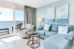 Image of Gulf-front condo with stunning 11th-floor views, pools, hot tub & gyms