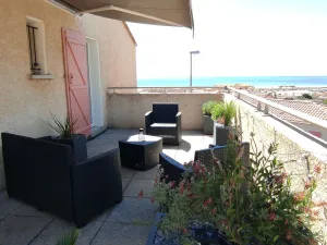 Image of House 6 people panoramic sea view terrace, solarium and garage. Near beach
