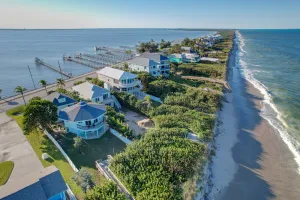 Image of Oceanfront Octagon Beach House and Dock Sunrise and Sunset Ocean to River Lot
