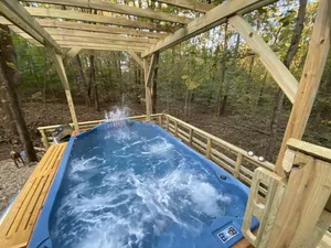 Image of Shaded Log Cabin Swim Spa- 2 miles Lake Entrance, New Distillery Pet Friendly