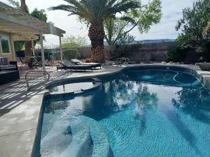 Image of Mntn VIEW! Private Expansive Yard, 15 minto strip\nHtd POOL, SPA BBQ, Pets OK