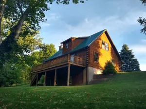 Image of Secluded Riverside Log Home in Southern Michigan