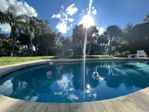 Image of Pool house( Heated pool) with Oasis garden near the beach Location! Location!