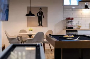 Image of Lake house with a game room
