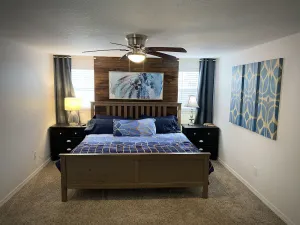 Image of The Launch Pad with a pool! King bed and private backyard