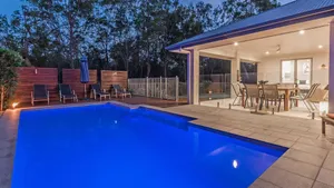 Image of Spacious Resort Style Home with Solar Heated Pool, Huge Outdoor Patio with TV