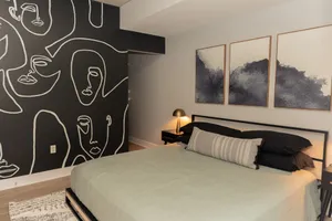 Image of Private Balcony Abstract Apt Dwtn GR w\/parking and King Bed