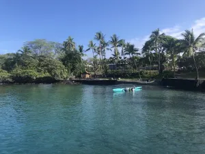 Image of 2-bdrm condo in Kona. Quiet garden setting with pool & sunset views.