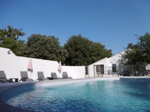 Image of THE HOUSE UNDER THE OAKS WITH CONTEMPORARY DOUBLE POOL