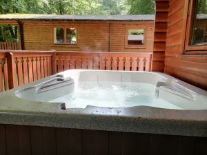 Image of Log cabin with hot tub and  nestled in Kenwick Park, Louth