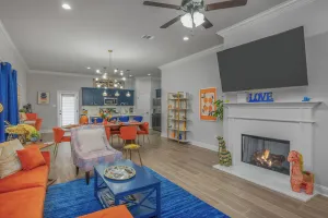 Image of Groovy, New & Modern! Tv in each room.