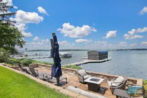 Image of Sunset Views |Beautiful Delavan Lakefront Home |Private Pier |Lakefront Patio w\/Fire Table