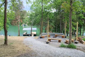 Image of New rustic 5 BR lake house with dock