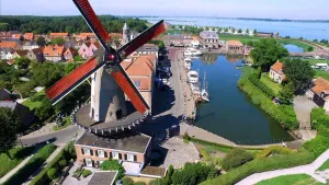 Image of Royal windmill d'Orange Molen at the waterfront