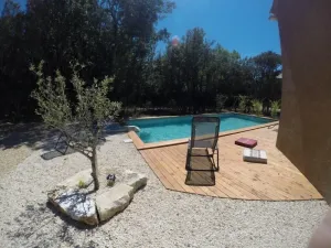 Image of In the southern Ardèche, house on a forested and fenced ground with pool, quiet