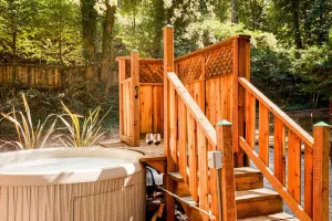 Image of Redwood Retreat! Redwoods! Walk to River!! Hot Tub!! BBQ! Central Air!!